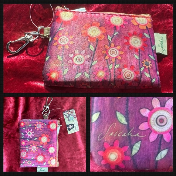 Sascalia Pink Floral Card & Coin Pouch - Picture 8 of 8